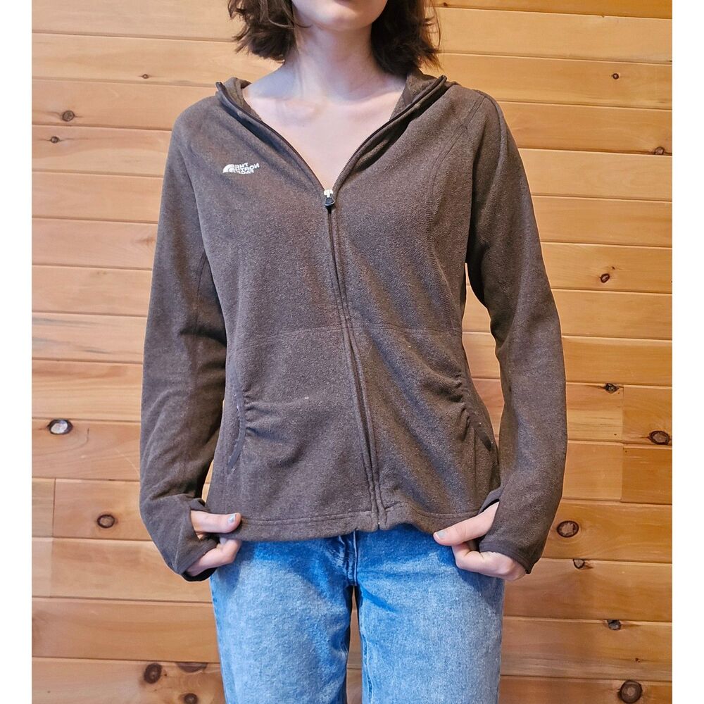 Women's Y2K The North Face Expresso Brown Fleece Full Zip Jacket Medium